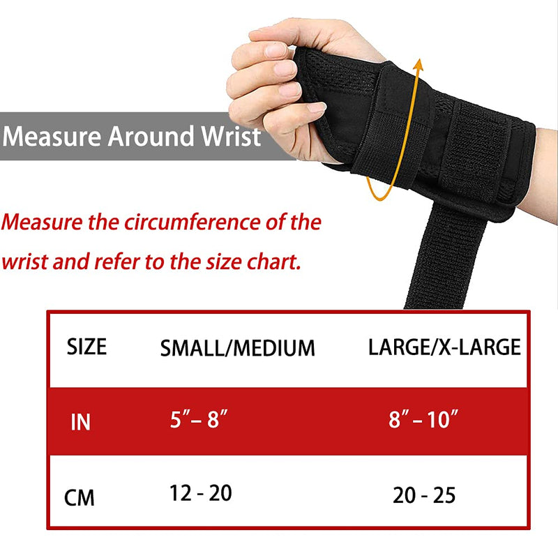 NuCamper Breathable Wrist Support Wrist Brace with Metal Splint Stabilizer Men Women Wrist Brace Adjustable Wrist Splint for Arthritis, Tendonitis, Sprain Black S/M Right Handed - NewNest Australia