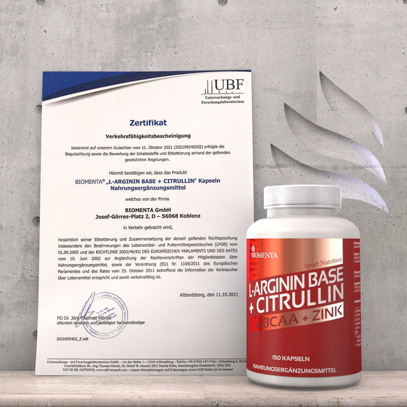 Biomenta L-Arginine + Citrulline - 150 L Arginine Citrulline Capsules With 3,500 Mg Arginine Base, 1,000 Mg L Citrulline Malate Powder, Enriched With 1,000 Mg Bcaa And Zinc - NewNest Australia