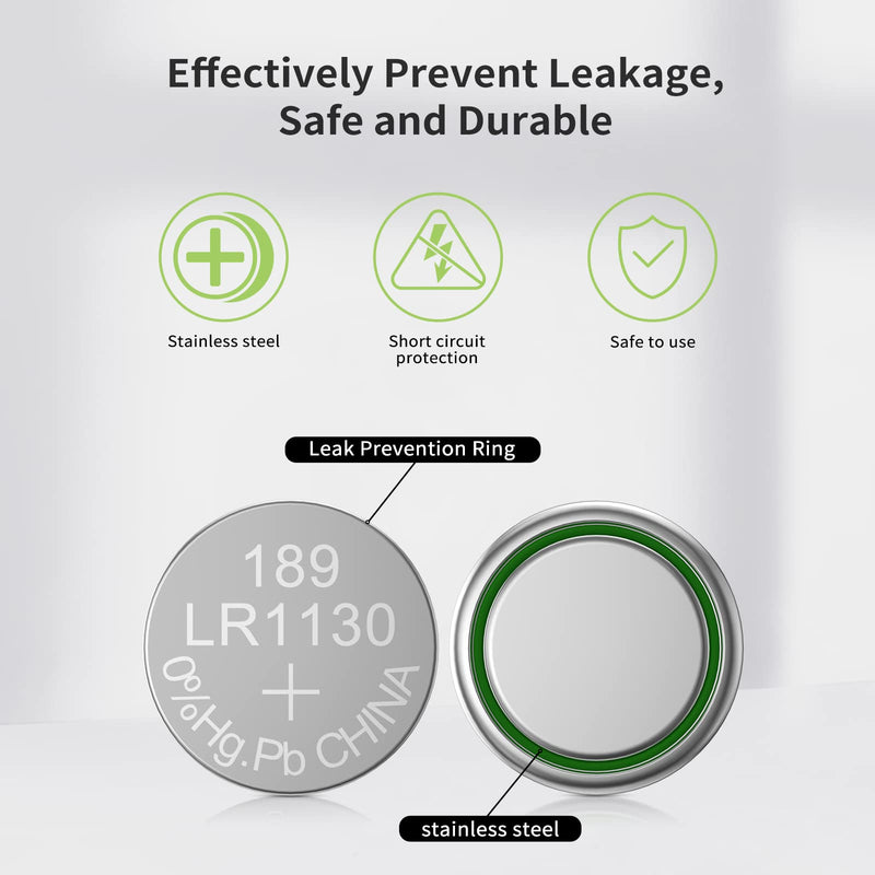 POWEROWL High Capacity LR1130 AG10 Batteries 30 Pack, SG10 389 189 Premium Alkaline Battery 1.5V Button Coin Cell Batteries - NewNest Australia
