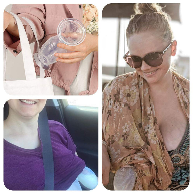 Haakaa Silicone Breast Pump with Suction Base and Flower Stopper 100% Food Grade Silicone BPA PVC and Phthalate Free (5oz/150ml) (Purple) Purple - NewNest Australia