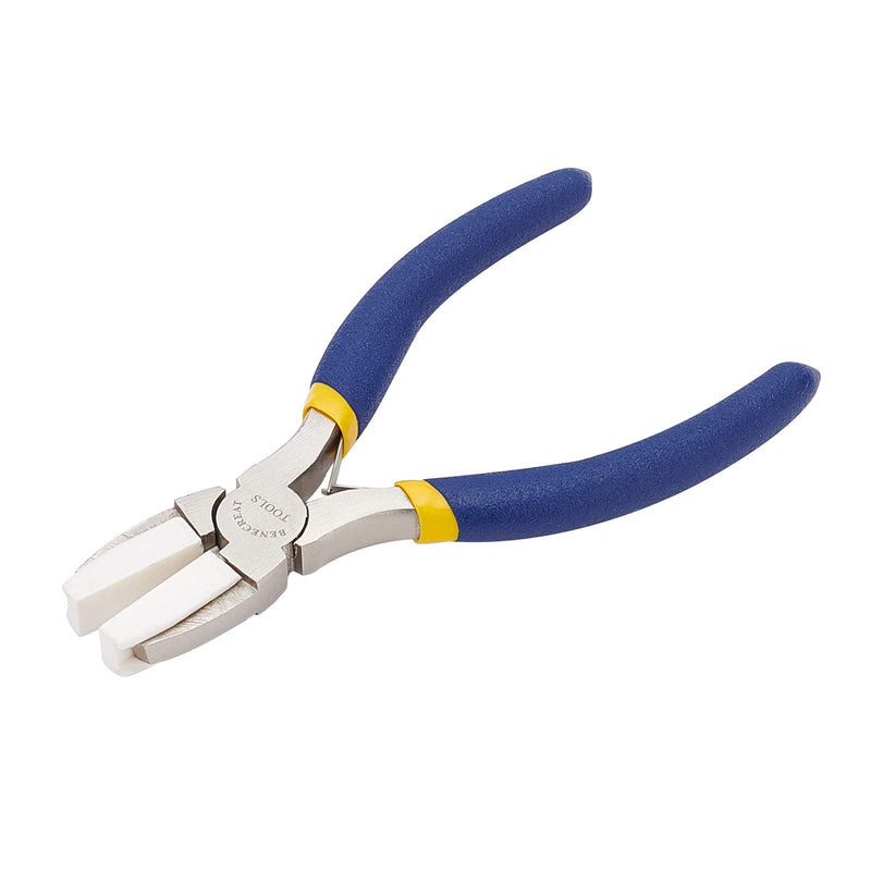 BENECREAT Double Nylon Jaw Pliers Flat Nose Pliers with Adhesive Jaws for DIY Jewelry Making Hobby Projects, Blue - NewNest Australia