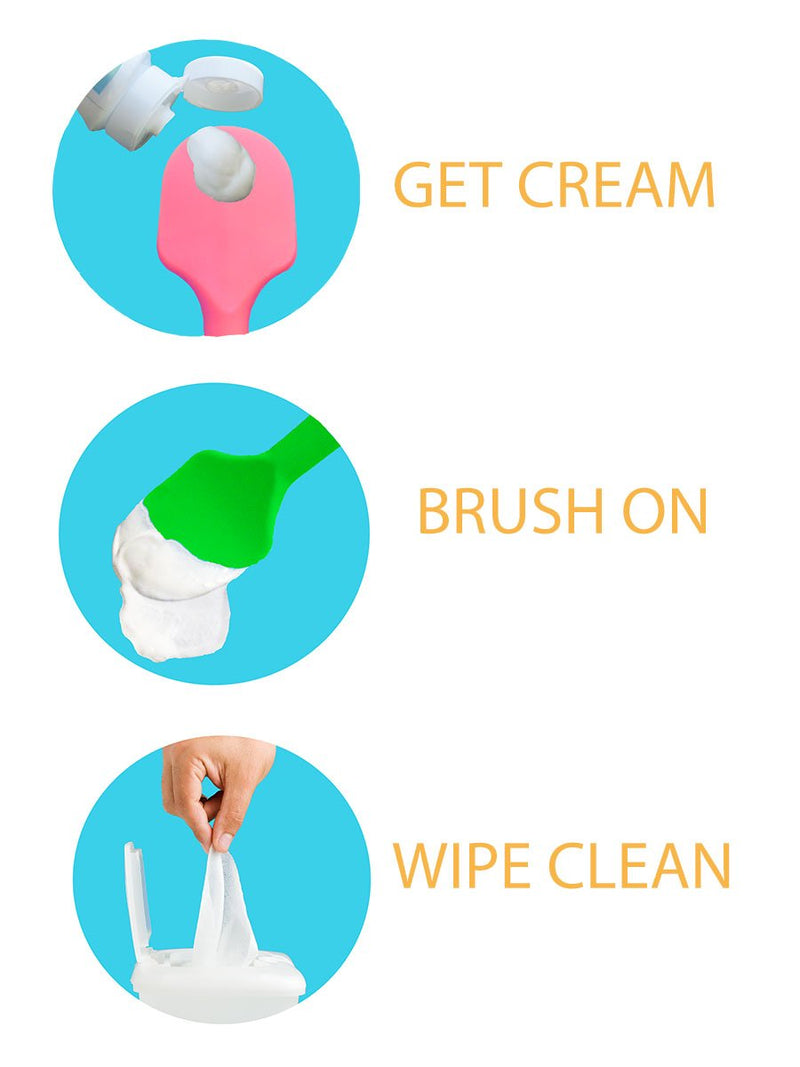Bumco Baby Bum Brush Original Diaper Rash Cream Applicator, Soft Flexible Silicone Brush, Unique Gift [Blue] Blue - NewNest Australia