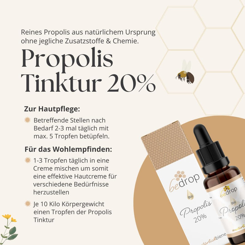 Organic propolis drops 20% high dosage - propolis extract directly from the beekeeper - organic quality, without additives 30 ml (pack of 1) - NewNest Australia
