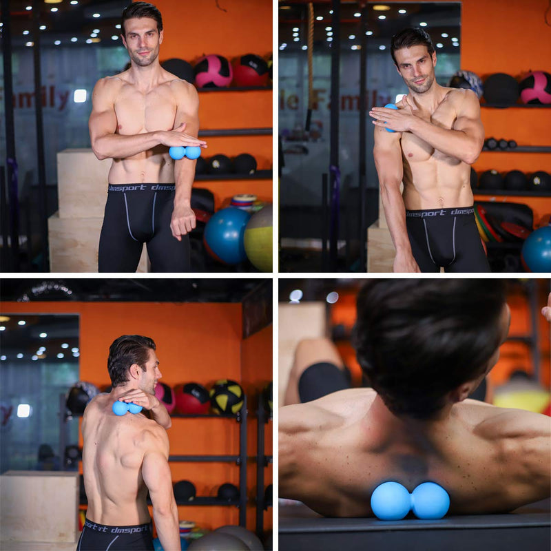 5BILLION Peanut Massage Ball - Double Lacrosse Massage Ball & Mobility Ball for Physical Therapy - Deep Tissue Massage Tool for Myofascial Release, Muscle Relaxer, Acupoint Massage Black - NewNest Australia