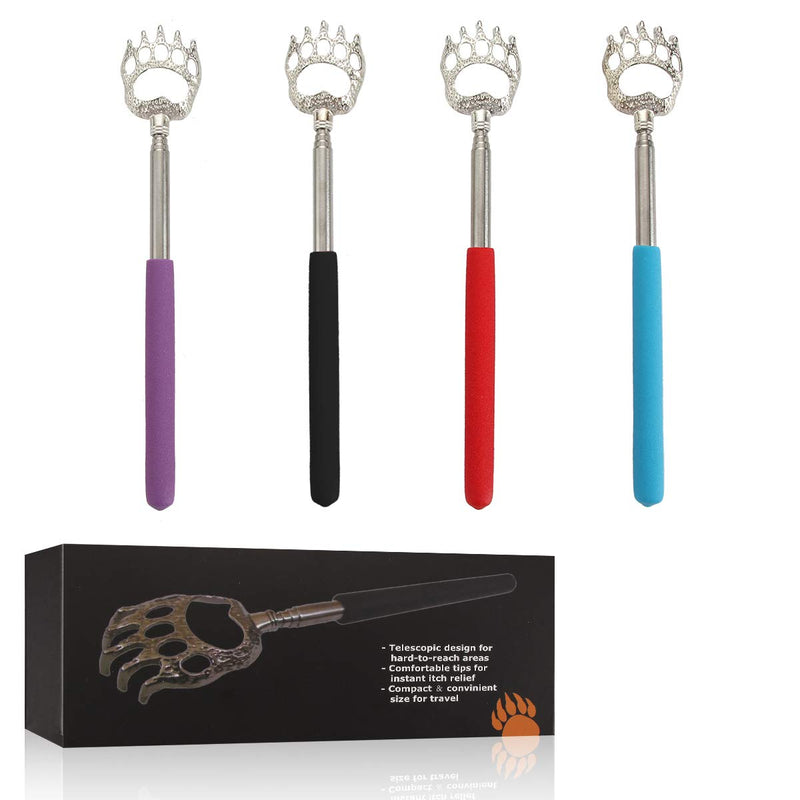 (4-Pack) Plazuria Portable Extendable Telescopic Bear Claws Metal Back Scratchers/Hand Massager/Backslap with Rubber Handles - NewNest Australia