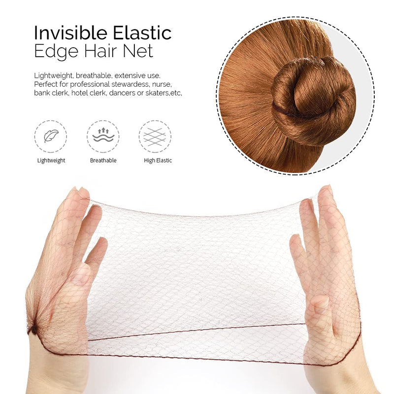 FANDAMEI Hair Donut Bun Maker, Girls Hair Styling kit with 20 Pieces Invisible Hair Nets for Bun, 4pcs Donut Bun Maker, 5 pieces Hair Elastic Bands, 20 pieces Hair Bobby Pin, Brown - NewNest Australia