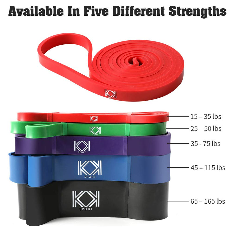 KK Resistance Bands, Pull Up Resistance Bands for men and women, fitness exercise bands, Pull up and stretch resistance Workout Bands in a variety of strengths. Suitable for home, gym, yoga, physical therapy. Red: 15 – 35 lbs - NewNest Australia