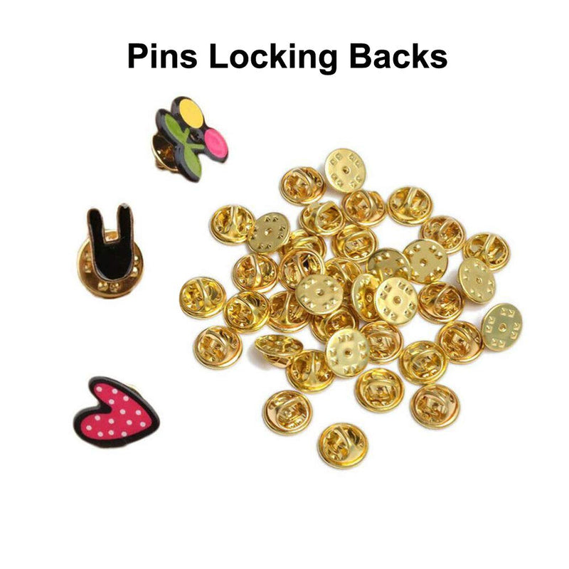 Pin Backs, Lapel Pin Backs, 50PCS Brass Metal Pin Backings for Brooch Tie Hat Badge Insignia, Gold - NewNest Australia
