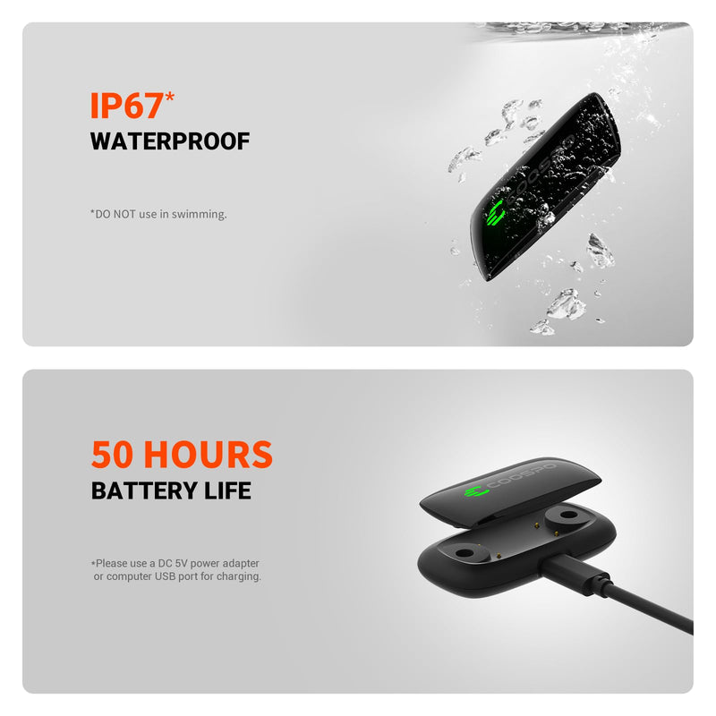 COOSPO H9Z Herat Rate Monitor Chest Strap,Bluetooth 5.0 ANT+ Heart Rate Monitor,Heart Rate Sensor with Rechargeable Battery,HRM Works with Strava/WahooFitness/Polar Beat Peloton/Zwift/DDP Yoga App - NewNest Australia