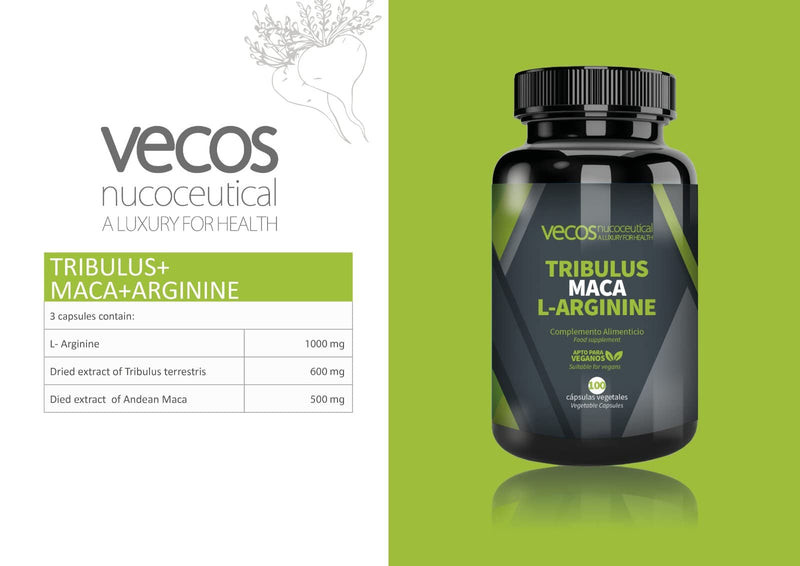 Tribulus Terrestris | Supplement for Athletes with Earth Burrel - Burrel Athorn + Maca + L-Arginine | 100 Capsules | Helps Increase Muscle Mass | Antioxidant Properties - NewNest Australia