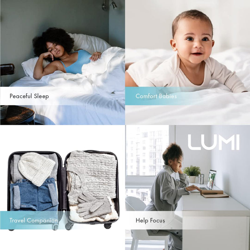 LUMI | Portable White Noise Machine | White Noise Machine Baby | Baby Sleep Aid | 16 Sounds | 3 Light Levels | Sleep Aid for Adults, Kids & Babies | Rechargeable - NewNest Australia