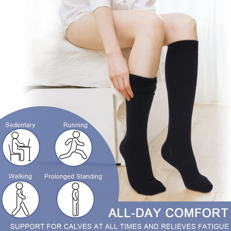Beister Medical Compression Stockings Women Men 20-30 mmHg Closed Toe Support Stockings Graduated Support for Varicose Veins, Edema, Pregnancy M Black - NewNest Australia