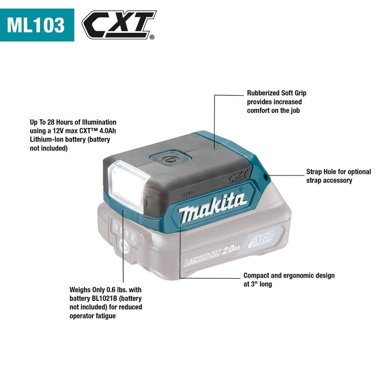 Makita ML103 12V MAX CXT Lithium-Ion Cordless L.E.D. Flashlight - NewNest Australia