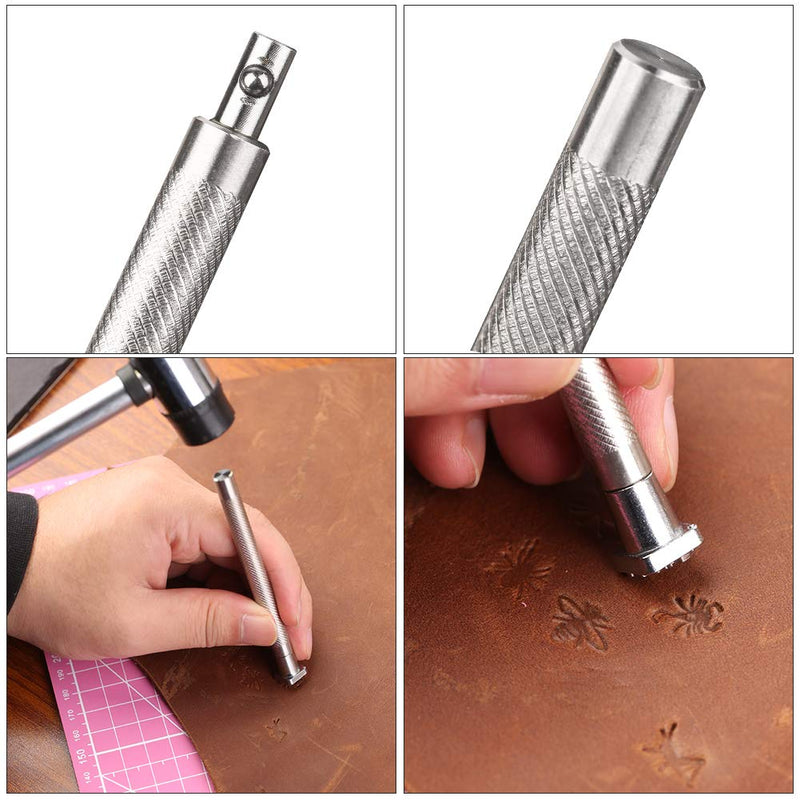 33 PCS Leather Stamping Tool Set, 32 PCS Leather Stamps Patterns + 1 Stamping Handle for Leather Craft, Quality Leather Craft Tool Stamp Set for DIY Beginners and Professionals - NewNest Australia