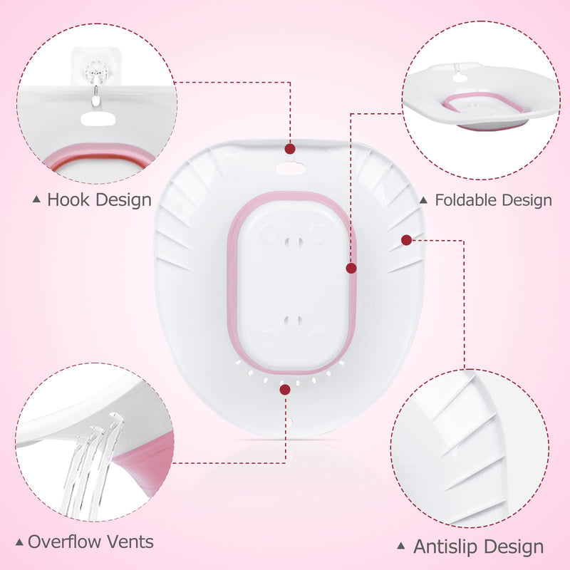 Foldable Sitz Bath for Toilet Seat with Flusher, Sitz Basin for Hemorrhoids,Postpartum Care, Perineum Treatment, Cleansing & Detox,Yoni Steam Seat Fits Standard Toilets,Vaginal/Anal Soaking Steam Kit Sitz Bath With Flusher - NewNest Australia