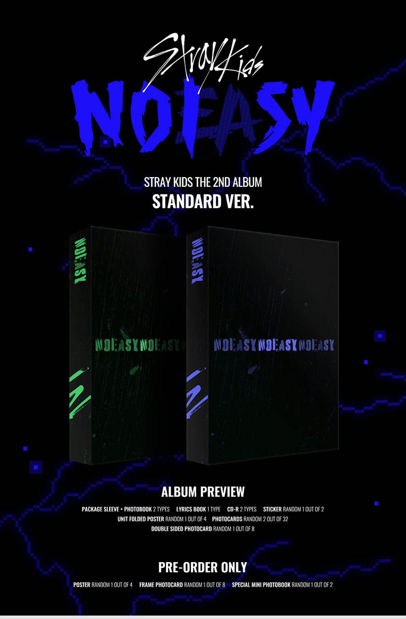 JYP Ent. STRAY KIDS - NOEASY [Normal ver.] (Vol.2) Album+Extra Photocards Set (A ver.) (JYPK1271) - NewNest Australia