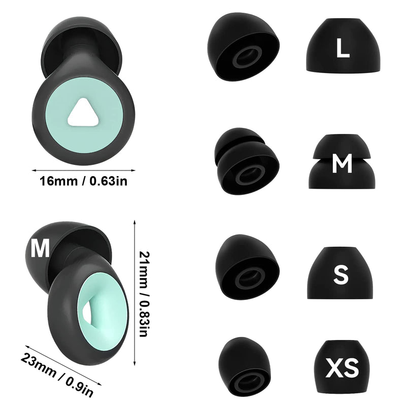 Tnsland Soft Ear Plugs Sleeping, Noise Ear Plugs Comfort Silicone Sleeping Ear Protection Noise Reduction 27 Db, 1 Pair Reusable Washable, Concert Work Learning Travel Black - NewNest Australia