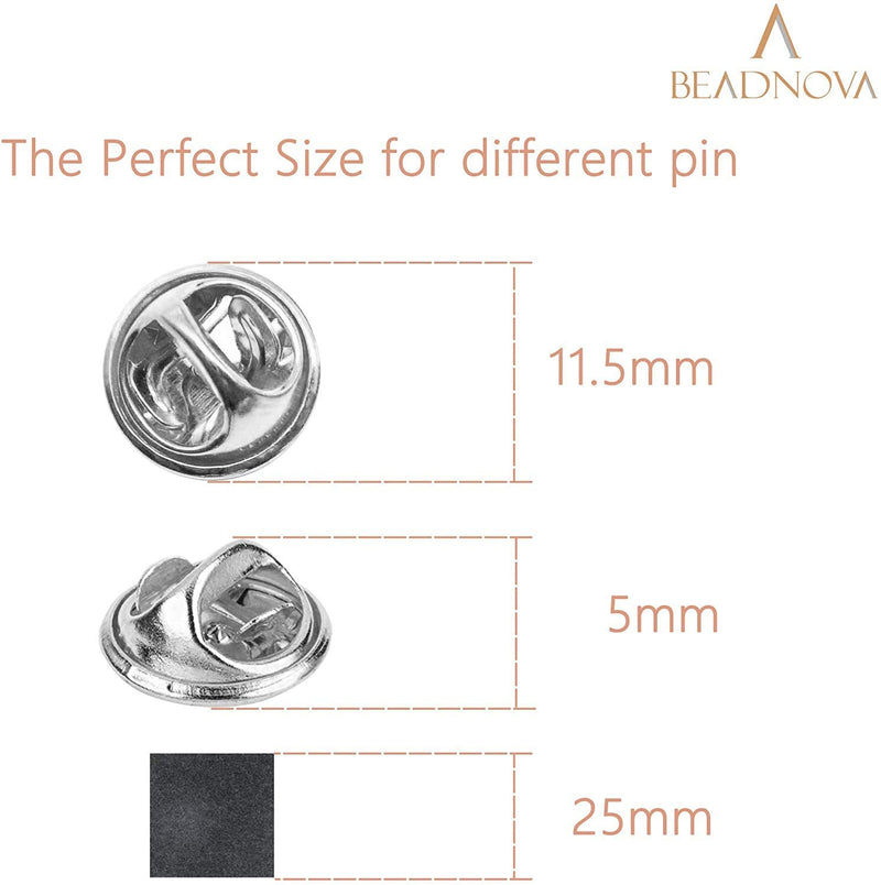 BEADNOVA 100PCS Butterfly Clutch Pin Backs Locking for Enamel Pin Backs Lapel Pin Backs (Silver, 100 pcs) - NewNest Australia