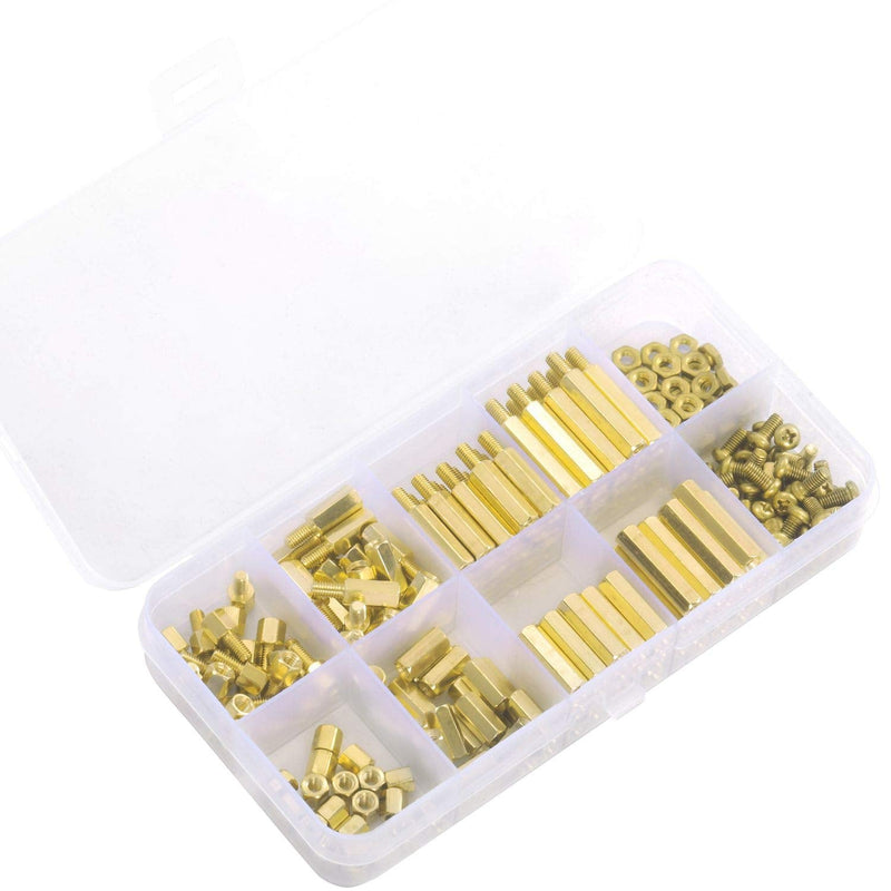 LitOrange 180 Pieces M4 Male Female Hex Brass Spacer Standoff Screw Nut Threaded Pillar PCB Motherboard Assortment Kit Brass 180PCS M4 - NewNest Australia