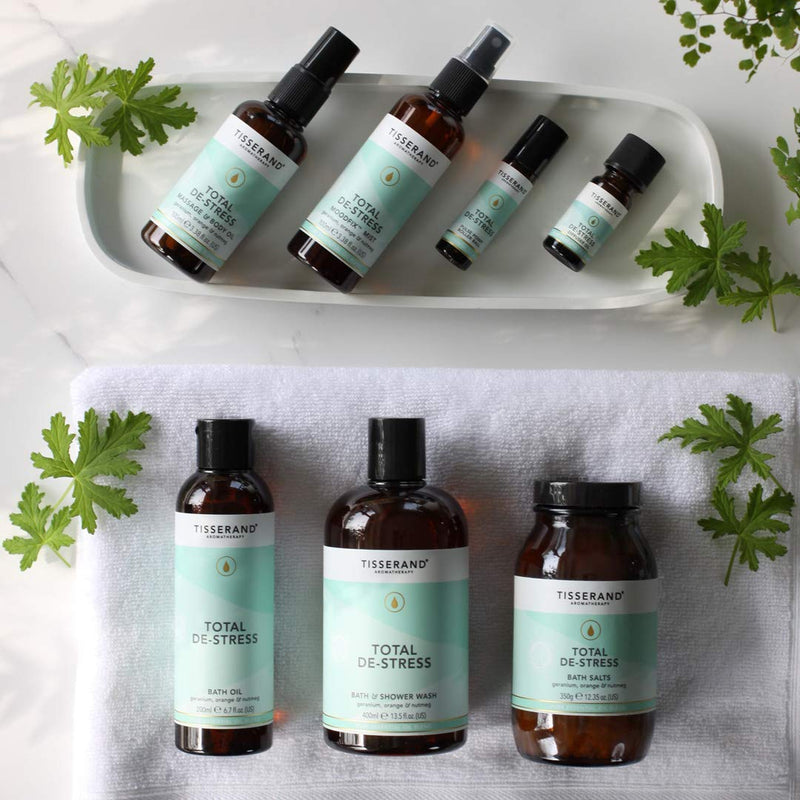 Tisserand Aromatherapy - Total De-Stress - Aromatherapy Diffuser Oil - with Geranium, Nutmeg and Orange - 100% Natural Pure Essential Oils - 9ml - NewNest Australia