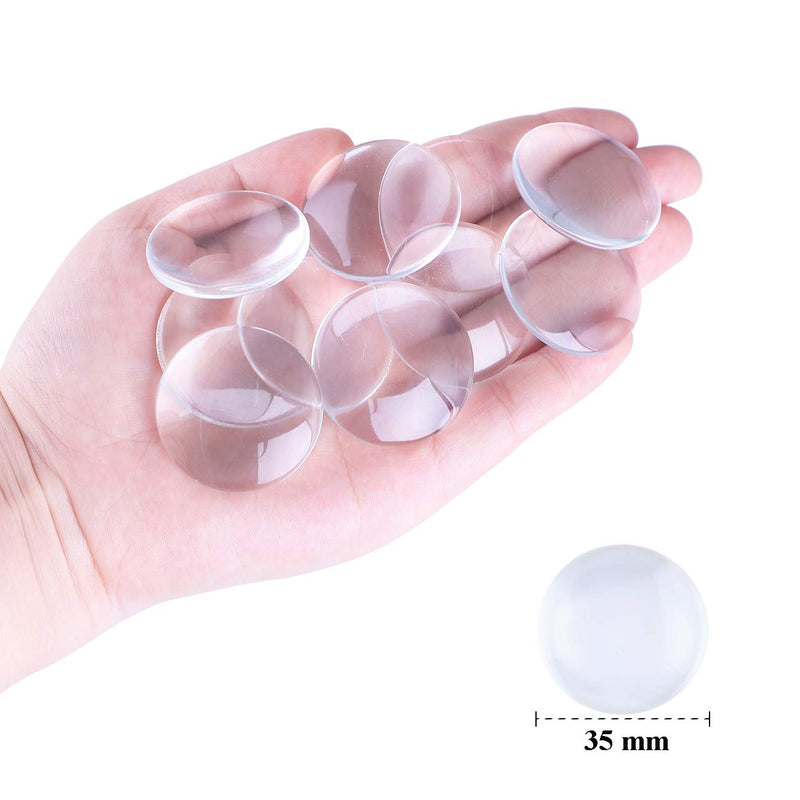 HAUTOCO 27pcs 35mm Clear Glass Cabochons 1 3/8" Inch Glass Dome Cabochon Tiles, Non-calibrated Round for DIY Cameo Photo Jewelry Making 1 3/8 Inch/35mm-27pcs - NewNest Australia