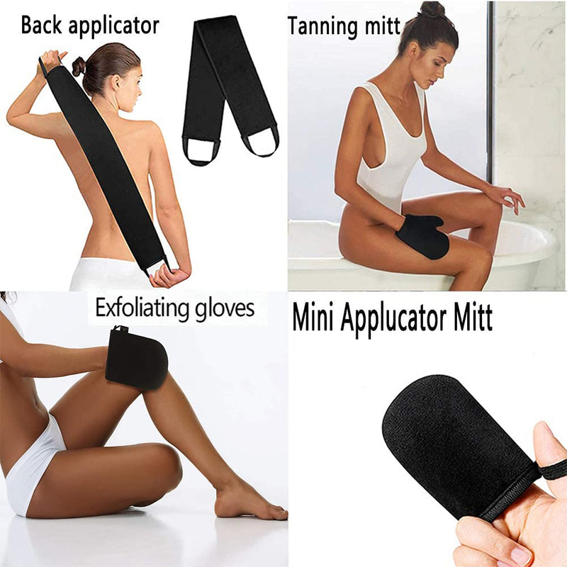 4 in 1 Tanning Lotion Applicator, Self Tanning Mitt Applicator to Back, Exfoliating Gloves Tanning Mitt Set for Lotion, Cream, Medicine - NewNest Australia