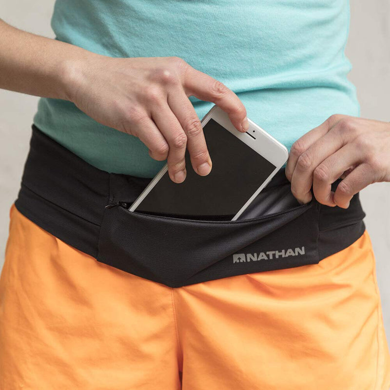 Nathan Running Belt – The Zipster Lite – Waist Pack with 2 Zippers. Bounce Free Pouch / Lightweight / Runners Fanny Pack. Fits all iPhones, Android, Samsung. For Men and Women. Small Black - NewNest Australia