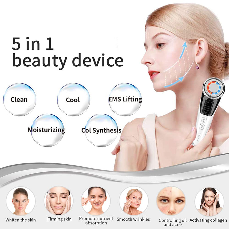 Anlan Cosmetic Device Wrinkle Remover Facial Massager With Ion And Hot/Cool Treatment For Face Care Facial Lifting Deep Cleansing Anti Wrinkle Anti-Aging With Ems Microcurrent Classic - NewNest Australia