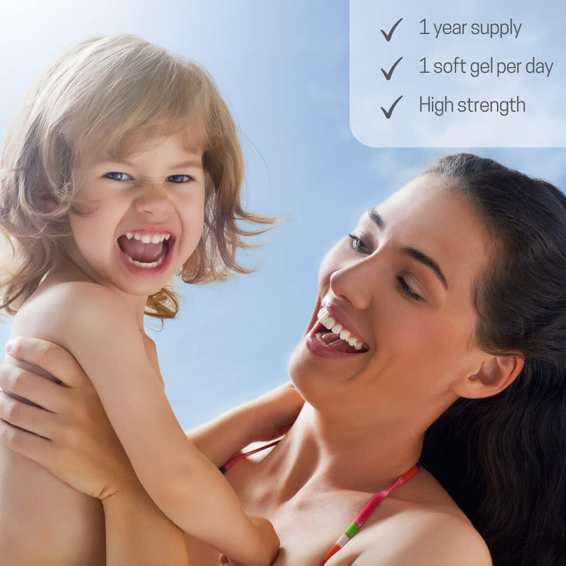 Vitamin D 4000iu - 365 High Strength Easy to Swallow Premium Softgels - 1 Year Supply (1 per Day) - Maximum Strength Vitamin D3 Cholecalciferol Supplement - Manufactured in The UK - NewNest Australia
