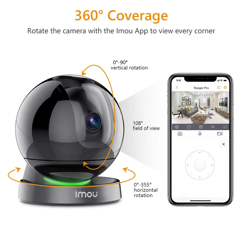 Security Camera Indoor 1080p WiFi Camera (2.4G Only) 360 Degree View Smart Camera with Night Vision, 2-Way Audio, Smart Tracking, Sound Detection, Cloud Service, Ethernet Port, SD Card Slot - NewNest Australia