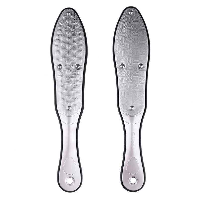 Foot File Callus Remover - G.Liane Professional Foot Scrubber Stainless Steel Colossal Pedicure Foot Rasp Callus Removal Double Sided Pedicure Foot Care Tool for Extra Smooth and Beauty Foot (Black) Black - NewNest Australia
