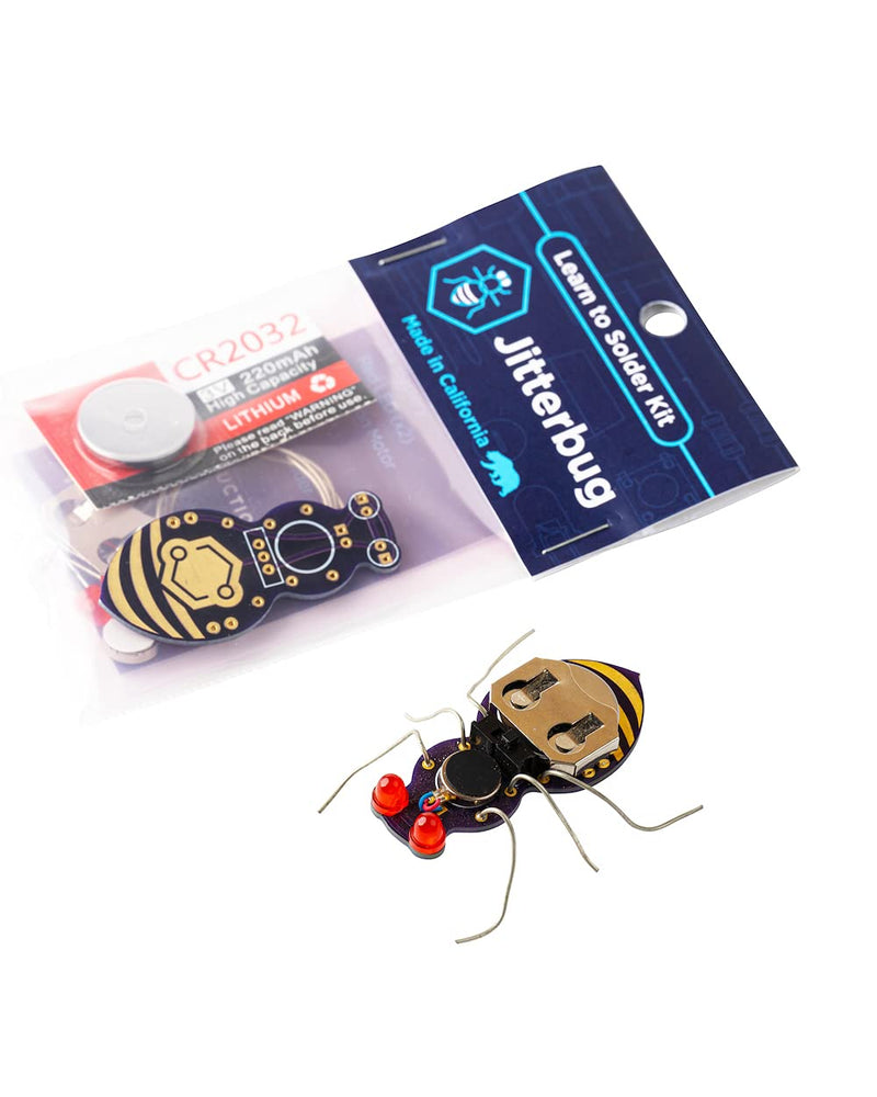 Learn to Solder Kits Jitterbug Soldering Kit | DIY Electronics Projects For Beginners | Adults & Kids STEM Practice Science Project | Electronic Vibration Motor Circuit Boards With Battery Individual Pack - NewNest Australia