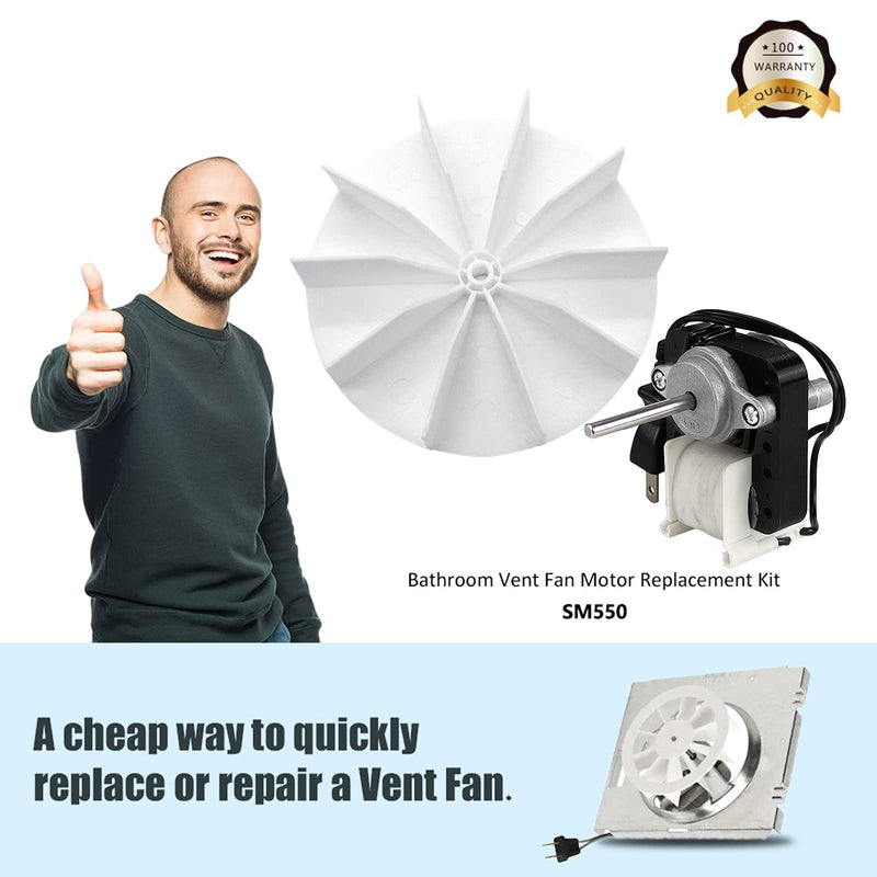 Universal Bathroom Vent Fan Motor Replacement Electric Motors Kit SM550 Compatible with Nutone Broan Replaces C01575,65100 50 CFM, 120V - NewNest Australia