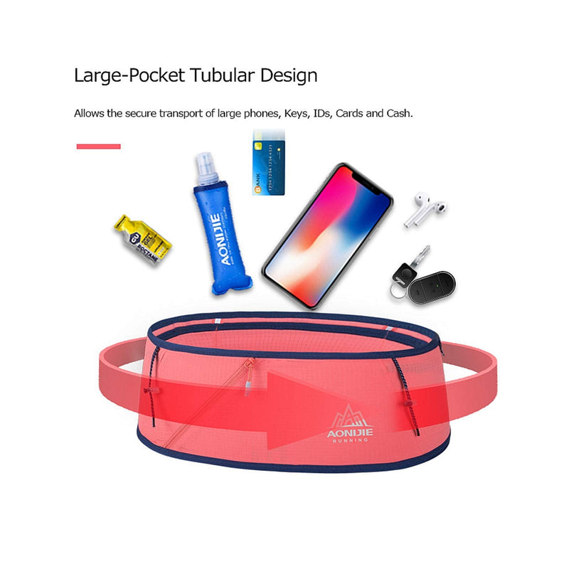 Running Pouch Belt Waist Pack Fanny Bag with 250ml Soft Water Bottle, Bounce Free Fashion Workout Jogging Travelling Money Pocket Belt for Women (Black, S/M) Black - NewNest Australia
