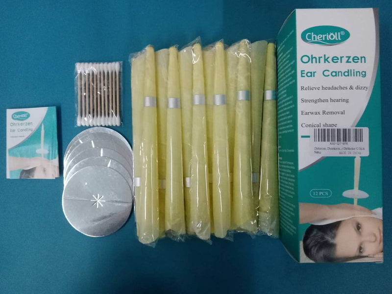 Ear Candles For Ear Wax Removal, Colorful Natural Beeswax Fragrance, Organic Plant Material, Hollow Cone Candles With Discs For Ear Protection, Relaxation And Cleaning, 12 Items - NewNest Australia