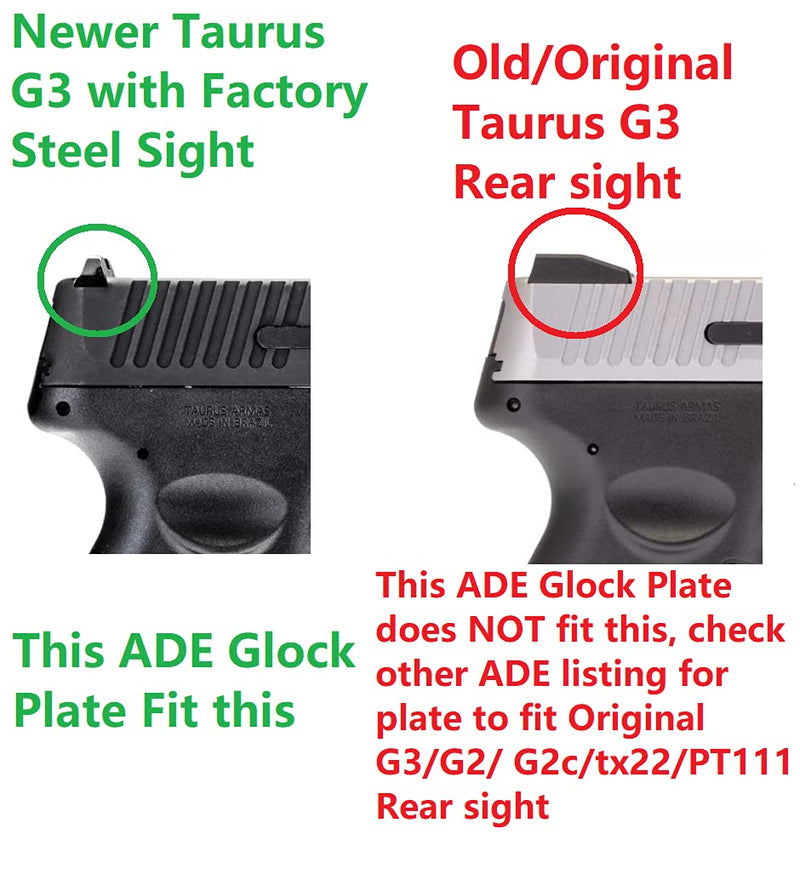 ADE Red Dot Mounting Plate for Glock, Taurus GX4,G3C,G3 with Factory Steel Sight for Vortex Venom/Viper,Buris Fastfire - NewNest Australia