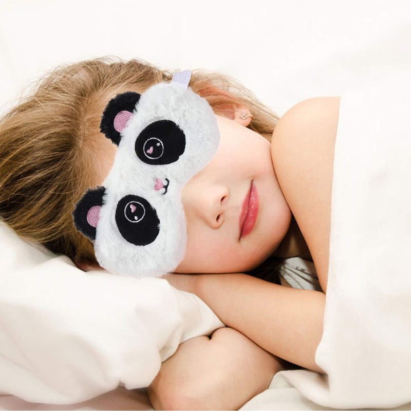 Ulife Mall Cute Panda Sleeping Mask Soft Fluffy Plush Blindfold Funny Novelty Sleep Mask Eye Cover Eyeshade for Girls Boys Women Men Kids Night Nap Travel Meditation - Panda A Panda - NewNest Australia