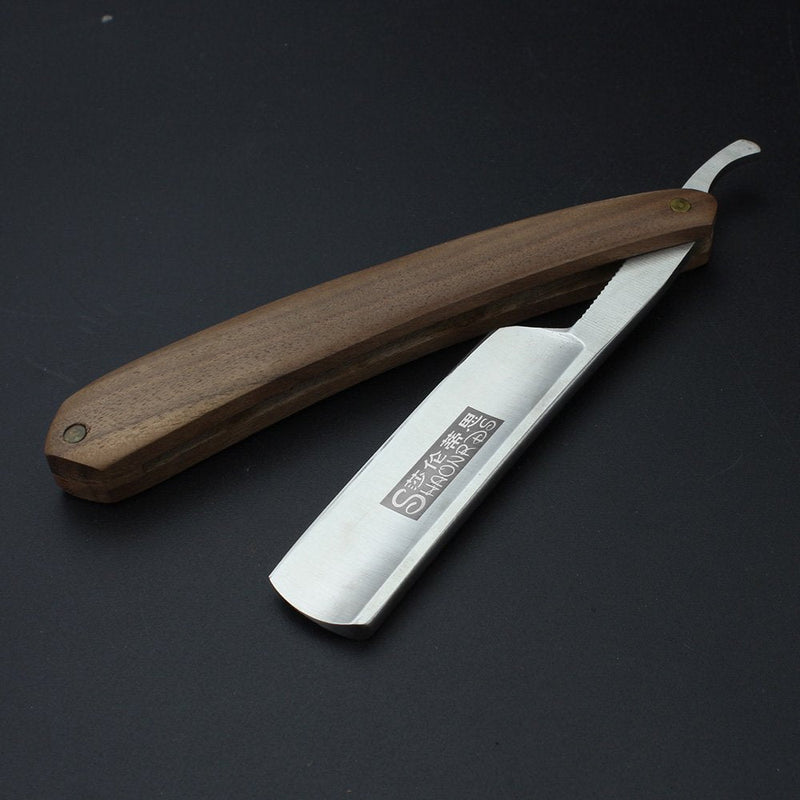 Men's Shaving Brush Razor with Box Manual Classic Wood Handle Barber Razor (Brown) - NewNest Australia