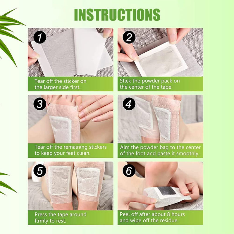 SEGMINISMART Detox foot plasters, foot plasters for detoxification, detox plasters foot, detoxification plasters feet, foot care pads with fatigue, relieve sleep, improve sleep, 20 pieces, white - NewNest Australia