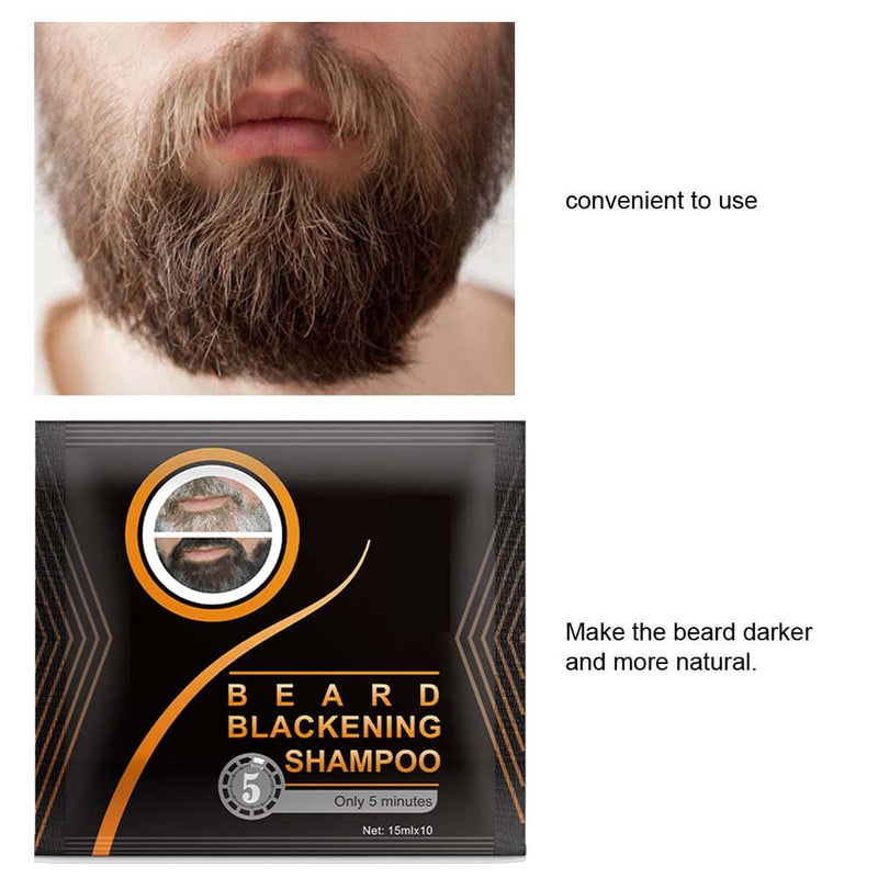 Pack of 5 Beard Shampoo, Beard Dye, Beard Blackening Dye Natural Black Only 5 Minutes (75ML) - NewNest Australia