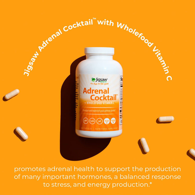 Jigsaw Health Adrenal Cocktail with Whole-Food Vitamin C, 360 Capsules - NewNest Australia