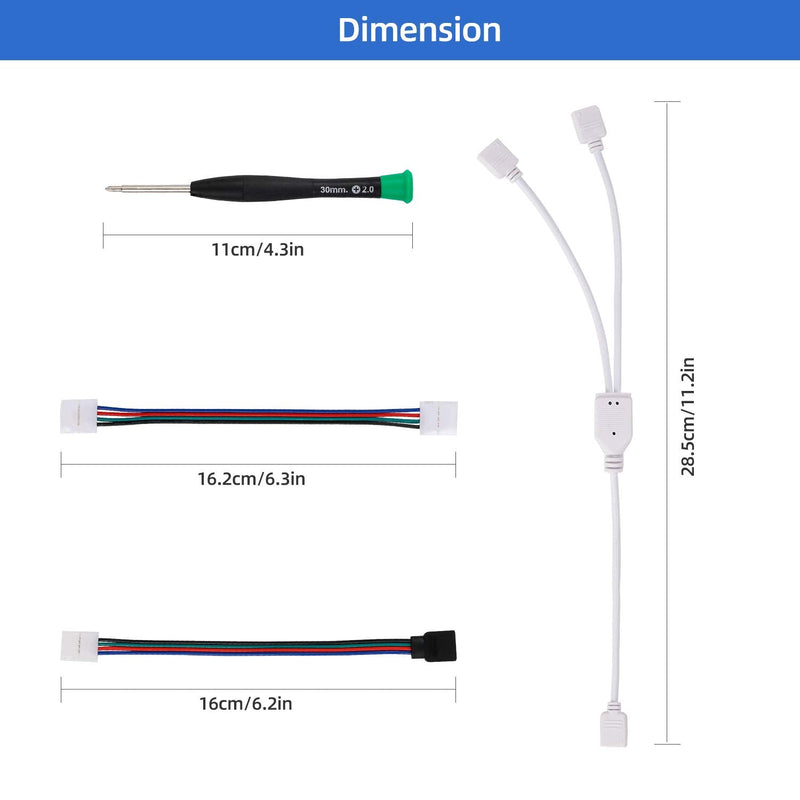 LED Strip Light Connector Kit, Led Strip Accessories Set for 5050 4 Pin 10mm RGB Led Light Strips with Connectors Clips and Tools - NewNest Australia