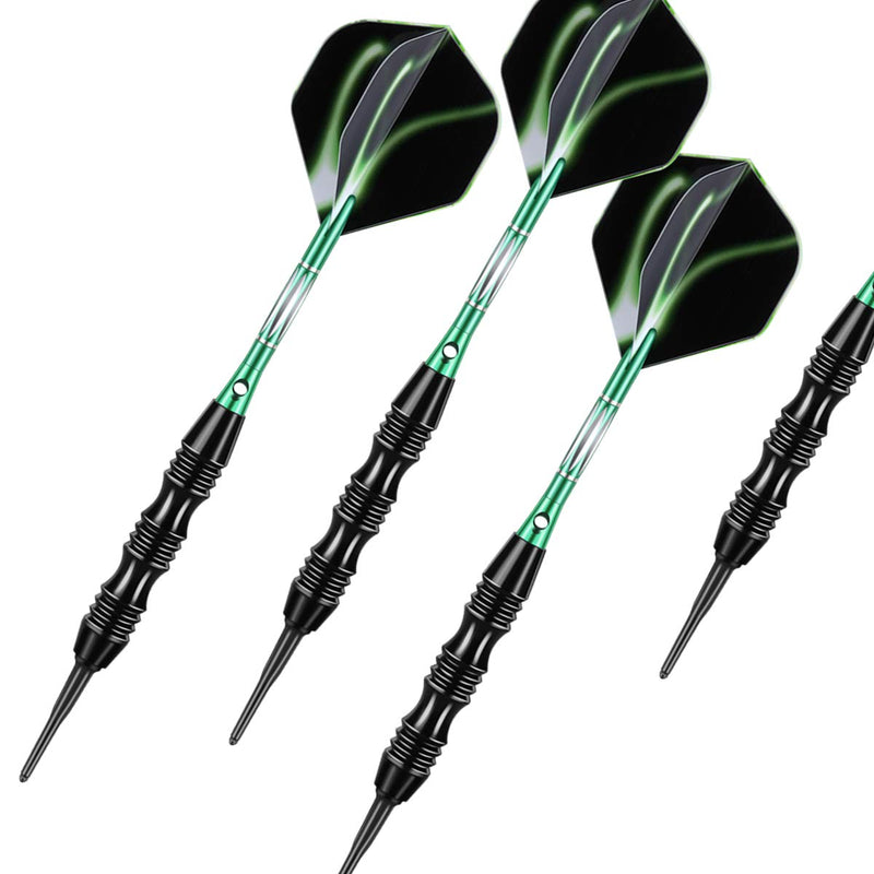 sanfeng Professional Soft Tip Darts Set 20 Grams - 50 Rubber O-Rings + 30 Darts Plastic Tip + Aluminum Shafts + 6 Standard Flights + Portable Case for Electronic Dart Board GREEN - NewNest Australia