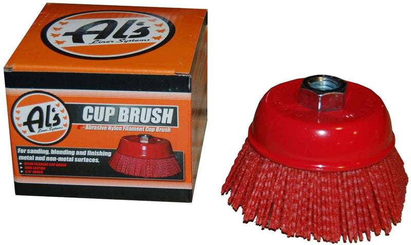 Al's Liner Abrasive 180 Grit Nylon Bristle Cup Brush - 4 Inch - Safe for Use on Metal, Wood, Aluminum and Plastic Surfaces (TOOR4) 4" - NewNest Australia