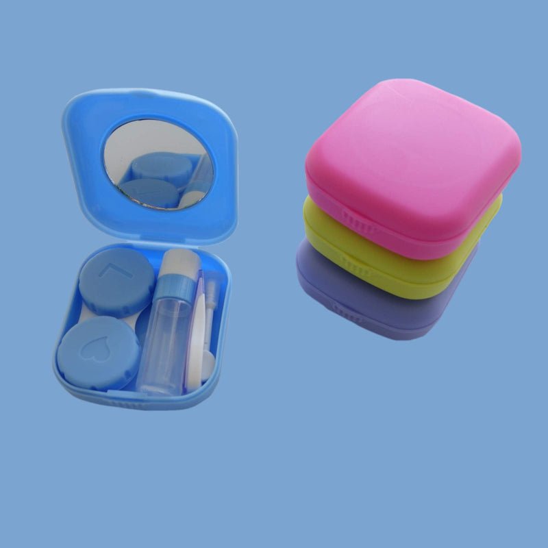 4 Pack Colorful Contact Lens Case Kit with Mirror Durable, Compact, Portable Soak Storage Kit - NewNest Australia