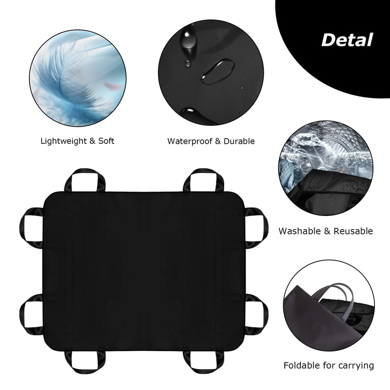 [Hole] Transfer Board For Patient Lifter, Patient Transfer Board With Eight Handles, Suitable For Overweight People, Elderly People And Patients Who Need To Be Transferred (Black 48 X 40 Inches) - NewNest Australia
