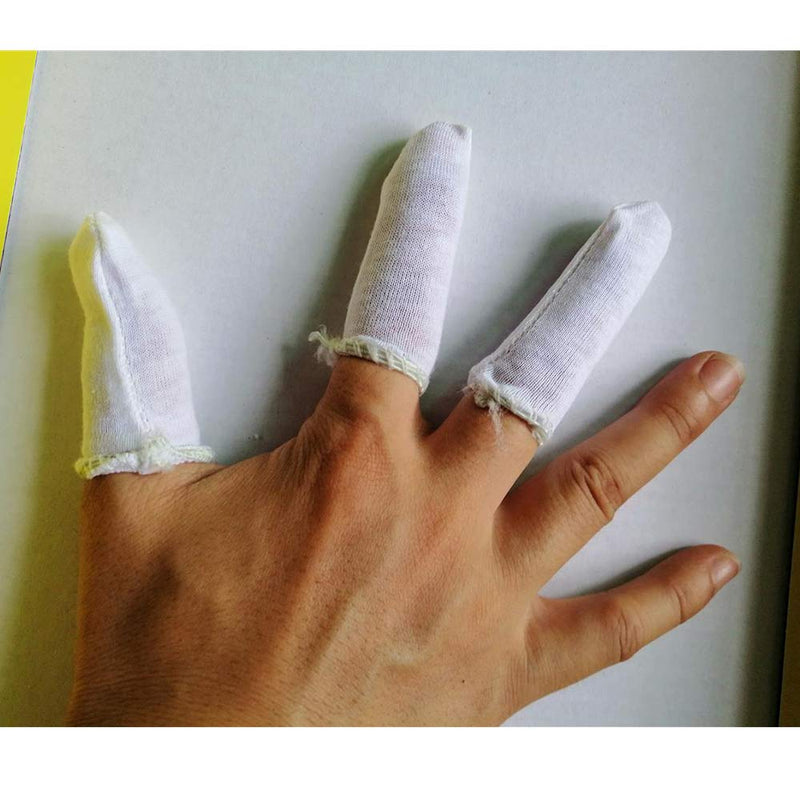 200 Pcs Cotton Finger Cots Small Finger Guards Hand Thumb Fingertips Sleeves Protector by EORTA, Comfortable, Breathable, Absorb Sweat, Reusable, Protect The Wound from Infection, White, Very Small - NewNest Australia