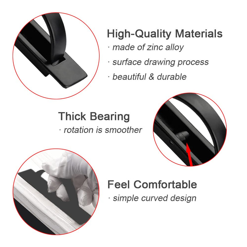 DSBGKJI 2 Pcs Invisible Cabinet Drawer Handle 180° Rotating Zinc Alloy Hidden Grip Concealed Door Pulls Handles Hardware for Cabinet,Tatami,Wardrobe,Drawer,Closet,Cabin (Black) - NewNest Australia