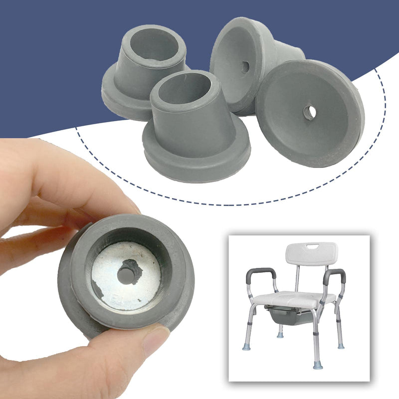 HXCH Replacement Feet for Bath Chair, Shower Toilet Seat Stools & Transfer Bench Anti-Slip Angled Cap for Disable Elderly, 1-1/8 I.D, 4 Pcs, Grey - NewNest Australia