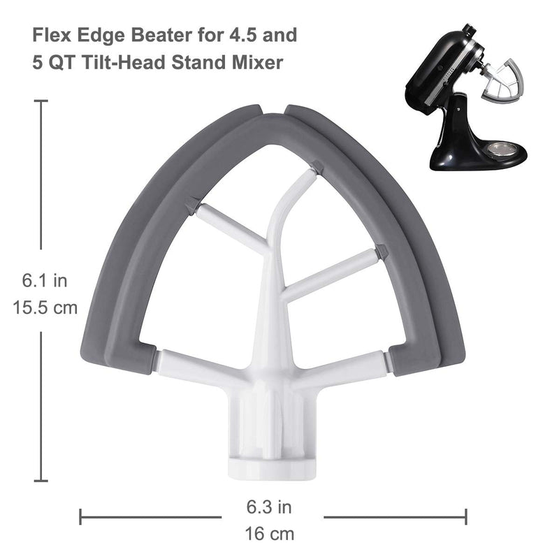 Flex Edge Beater for KitchenAid Tilt-Head Stand Mixer, 4.5-5 Quart Flat Beater Paddle with Flexible Silicone Edges Bowl Scraper - NewNest Australia
